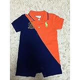 【RALPH LAUREN(ラルフローレン）】バナーストライプ・ポロショートオール(Baby Boys) 6M (60-68cm) 888178932701