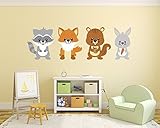 Set of Foxes Wall Decal - Woodland Bedroom Wall Decal - Baby Decoration - Nursery Wall Decals - Fox 