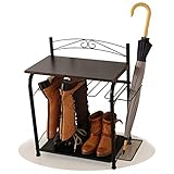 川口工器 ブーツ 収納 付き シューズ ラック (傘立て付き) 18802