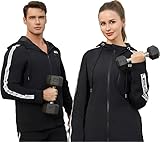 サウナスーツ 上下セット, メンズ・レディース兼用, 発汗トレーニングウェア (L)