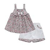 Cutelove 子供服 Tシャツ＆パンツ 上下セット タンクトップ 花柄 蝶結び付き 可愛い 袖無し ショートパンツ 女の子 夏