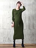 Angeliebe エンジェリーベ マタニティ ワンピース リブニット ワンピ 妊婦服 産前 産後 長袖 フリー カーキ 22156 22156400