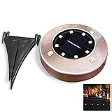 RaiFu ソーラーライト 8 LED ガーデンライト 自動点灯消灯 埋め込み式 防水 ガーデン 庭 玄関 芝生 駐車場 屋外照明 地中埋込型ライト ホワイト 1pcs