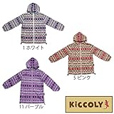 【SiShuNon/Kiccoly】キッコリー 編地風 ボーダー ナイロン パーカー 100 1 ホワイト