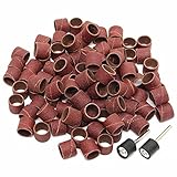 Generic 100Pcs 80/120 Grit 1/2 Inch Sanding Sandpaper Sleeves With 2 Sanding Drum Mandrels(120 only)