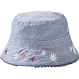 Lisa Pulster ベビー キッズ 帽子 幼児用 デニム コットン ハット かわいい日差し 対策 日よけに 花柄 昆虫柄 刺繍 肌触りいい uv カット 夏 (45(頭43－44cm))