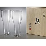 うすはり ビアグラス セット 鼓 木箱2個セット 松徳ガラス