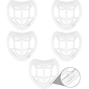 IUGGAN 3Dインナーマスク、ひんやりマスクブラケット、鼻マスククッション、インナーサポートブラケット、メイクキープフレーム、口鼻サポートアーティファクト、口紅の保護、メイク落としv、呼吸スペースを増やす (ホワイト)