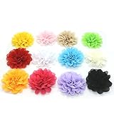 Pack of 12ハンドメイドシフォン花のDIYヘッドバンドガールズフラワーアクセサリーベビーフラワーヘッドバンドby ID