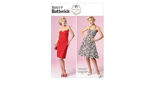 Amazon Co Jp Butterick レトロクラッシック ワンピースの型紙セット サイズ U4 6 8 10 12 6019 ホーム キッチン