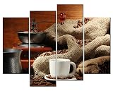 SmartWallArt – 4パネル壁アートペイントコーヒー画像キャンバスのStretched by木製frames-for Living Room Decorまたはギフトとして SWA-A-008