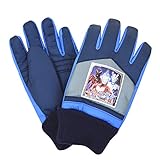 ウルトラマンヒーロー キッズ スキー手袋 防寒 雪用手袋 雪遊び 通園通学 冬物 fo-ul21595 7-8才 ネイビー