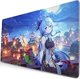 LIJCC 原神 げんしん アニメ マウスパッド プレイマット 大型 デスクマットおしゃれ キャラクター かわいい キーボード 防水 贈り物 75cmx40cm (E)