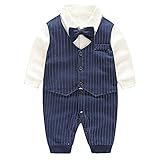 Lisa Pulster ベビー服 男の子 カバーオール ロンパース フォーマル セレモニー 春秋 結婚式服 出産お祝い キッズ 綿 柔らか 外出服 (ネイビー, 80cm（身長73ー80cm）)