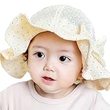 (よキーよ)Yokeeyoベビー用ハット 紐付き つば広　薄地　メッシュ 盆帽　小柄 可愛い プリンセス風 赤ちゃんキャップ アウトドアハット　ちょう結び　女の子　子供サンバイザー 紫外線 UVカット