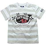 《初夏盛夏対応》 BateauBleue(バトーブルー) 天竺くじらPtボーダー半袖Tシャツ 95cm /Gr NO.AH-1651302
