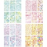 丸シール 手帳シール カラーラベル ステッカー A（カラーミックス） 24シート 1248片 4色セット 15mm 10mm カラフル ラウンドラベル NYANDELMO ND-0194-R04-A