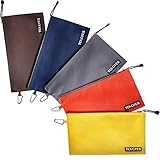TENGYES キャンバスジッパーツールバッグ、5パック12.5"X 7"ユーティリティバッグ、160オンス。多目的丈夫なストレージとオーガナイザークリップトートバッグ、男性、女性用