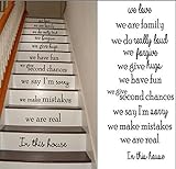 Stairs House Rule We Love We Are Family We Have Fun We Are Real in This House Wall Decal Sticker Liv