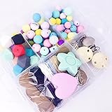 Mamimami Home 歯固め シリコーン製 おしゃぶりホルダー　おしゃれ授乳ジュエリー　DIY ビーズゼント 12-17mm 112個シリコンビーズ　1層 丸ビーズ ゼント 噛がため BPAフリ