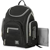 Baby Boom Places & Spaces Back Pack Diaper Bag, Black/Gray by Baby Boom