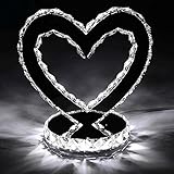 シンプルなファッションのハート型のクリスタルテーブルランプ寝室のベッドサイドランプ創造的な愛の装飾ライト