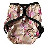 bb2 1つサイズプリントブラックガセットスナップベビー布おむつカバーfor Prefolds カラー: ピンク