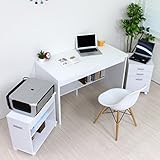 パソコンデスク 書斎机 システムデスク 110cm幅 3点セット 110cm おしゃれ 収納 木製 CPB031SET-N-WH
