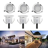 埋め込み式ライト FVTLED スポットライト 地中埋込型ライト 12V 0.6W IP67防水 LED 照明 省電力 ガーデン 庭 屋外用 CE RoHS認証 10個セット 3年保証付き (ウォーム