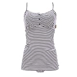 (犬印)INUJIRUSHI 産後ママのための ボーダー 授乳キャミセット(NV-ネイビー、L)