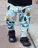 男女 レギンス 赤ちゃん服 12～18ヶ月 ベビー服 フレンチブルドッグ 水色 アメリカ産 Babalus By Lucy