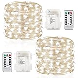 イルミネーションライト led GDEALER 6m60led 2個セット 電池式 イルミネーション ストリングライト フェアリーライト ジュエリーライト クリスマス 飾りライト リモコン付き 8パタ