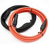 1組ブラックとレッド　10AWG　MC4　10FT　ソーラーパネル延長ケーブルソーラーケーブル　ソーラー延長ケーブル　メスとオスコネクター