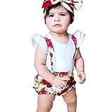 Ochine　スイート風　夏　子供服　女の子　サロペット＋ヘッドバンド　二点セット　花柄　コットンブレンド　かわいい　カジュアル　セット服　出産祝い　6-36月設定