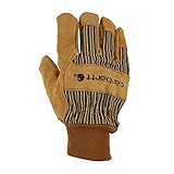 Carhartt Men's Insulated Suede Work Glove with Knit Cuff, Brown, Large [並行輸入品]