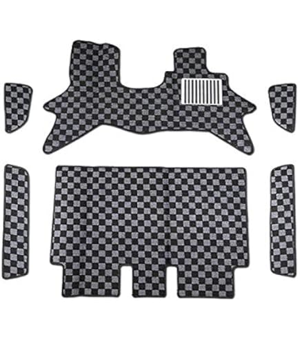 Amazon | エブリイ ワゴン DA17W フロアマット チェック柄 ブラック