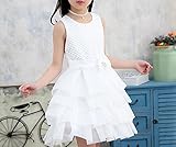 子供ドレス　フォーマル　発表会　結婚式　七五三　ドレス　キッズドレス　ワンピース　フラワーガールドレス　ジュニア　女の子ドレス (130, ホワイト)