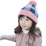 Triwonder キッズ ニット帽 裏起毛 ニットキャップ ビーニー 防寒帽子 ワッチキャップ 3種類【防寒帽子/耳あて付き/スカーフ付き 】 ジュニア フリーサイズ (ピーチ)