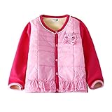 PANCY 子供服 秋冬 防寒コート コットンジャケット 裏起毛 女の子 男の子 くま ねこ(100cm,ピンク)