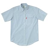 ミドリ安全 【帯電防止&エコストライプ】 男女兼用 ストライプ半袖シャツ RCS433 ブルー 5L