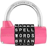 Wordlock pl-001-pk 5-dial組み合わせ南京錠、ピンク