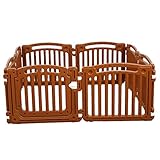 タンスのゲン ベビーサークル ８枚パネル ドア付き ブラウン 24610042 01