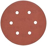PORTER-CABLE 736602225 6-Inch 6-Hole Hook and Loop 220 Grit Sanding Discs (25-Pack) by PORTER-CABLE
