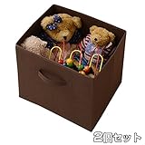 山善(YAMAZEN) A4カラーボックス対応 収納ボックス 2個組 YTC-A4YL(BR*2) ブラウン