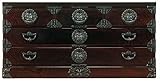 岩谷堂箪笥 四尺リビング 南部鉄器金具 牡丹紋様 幅120cm 奥行45cm 高さ60cm No.892