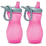 Munchkin Mighty Grip 12oz Toddler Sports Bottle, Pink, by Munchkin