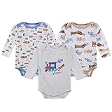 エルフ ベビー(Fairy Baby)ベビーロンパース ボディスーツ 肌着 長袖 男の子 3枚セット(サイズ：0-3M) [003]