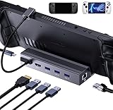 Steam Deck用ドック Nycaco Steam Deck スタンド Steam Deck Dock 6 in 1 ドッキングステーションHDMI 2.0 4K@60Hz、ギガビットイーサネット、3つのUSB 3.0ポート、100W USB-C PD充電 スチームデック専用ドック-アルミニウム合金製