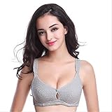 マタニティー ブラジャー 授乳用 オープンバックル 垂れ防止 綿 スリム 柔らか ホワイト グレー 水色 (75C, グレー)