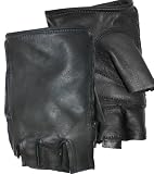 Midwest Gloves and Gear 852-M-AZ-6 Men's Fingerless Buckskin Motorcycle Glove with Reinforced Palm P